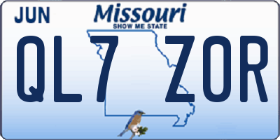 MO license plate QL7Z0R