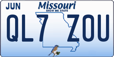 MO license plate QL7Z0U