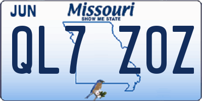MO license plate QL7Z0Z