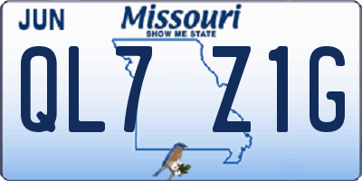 MO license plate QL7Z1G