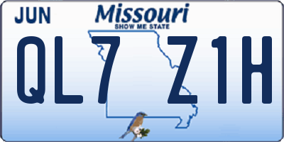 MO license plate QL7Z1H