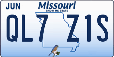 MO license plate QL7Z1S