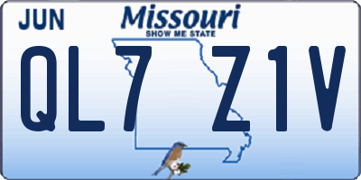 MO license plate QL7Z1V