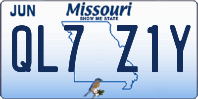 MO license plate QL7Z1Y