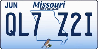 MO license plate QL7Z2I
