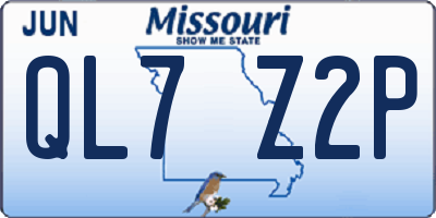 MO license plate QL7Z2P