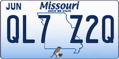 MO license plate QL7Z2Q