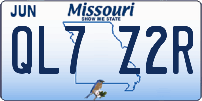 MO license plate QL7Z2R