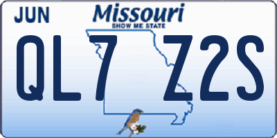 MO license plate QL7Z2S