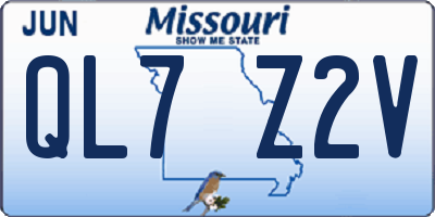 MO license plate QL7Z2V