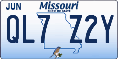 MO license plate QL7Z2Y