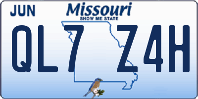 MO license plate QL7Z4H