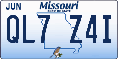 MO license plate QL7Z4I