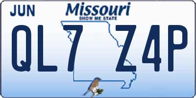 MO license plate QL7Z4P