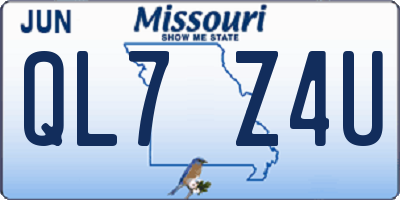 MO license plate QL7Z4U