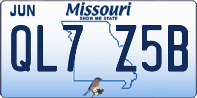 MO license plate QL7Z5B