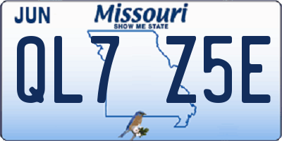 MO license plate QL7Z5E