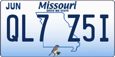 MO license plate QL7Z5I