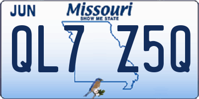 MO license plate QL7Z5Q