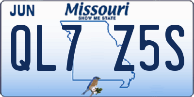 MO license plate QL7Z5S