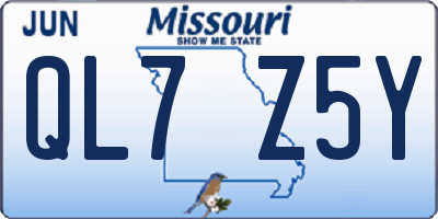 MO license plate QL7Z5Y