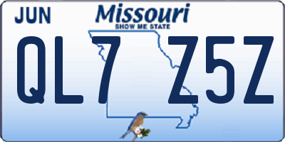 MO license plate QL7Z5Z