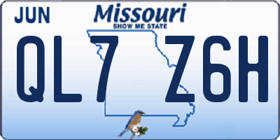 MO license plate QL7Z6H