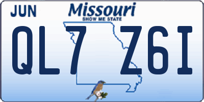MO license plate QL7Z6I