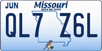 MO license plate QL7Z6L