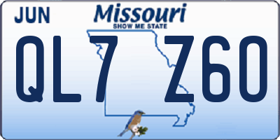 MO license plate QL7Z6O