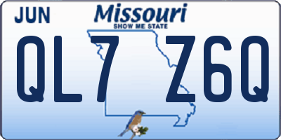 MO license plate QL7Z6Q