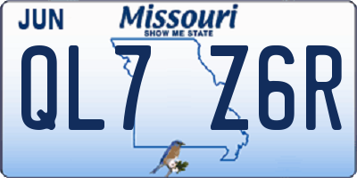 MO license plate QL7Z6R