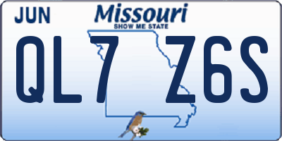 MO license plate QL7Z6S