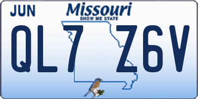 MO license plate QL7Z6V