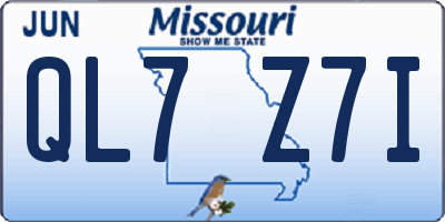 MO license plate QL7Z7I