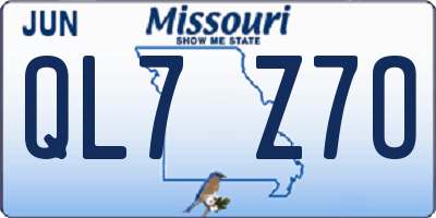 MO license plate QL7Z7O