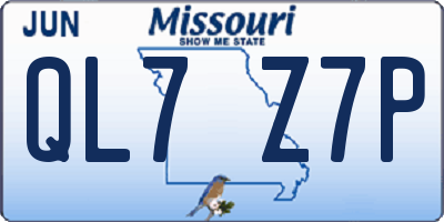 MO license plate QL7Z7P
