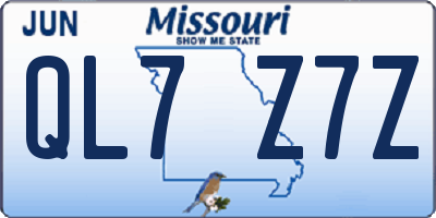 MO license plate QL7Z7Z