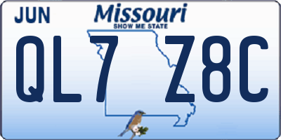 MO license plate QL7Z8C