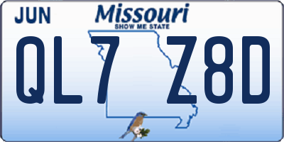MO license plate QL7Z8D
