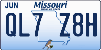 MO license plate QL7Z8H