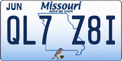 MO license plate QL7Z8I