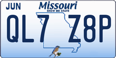 MO license plate QL7Z8P