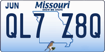 MO license plate QL7Z8Q