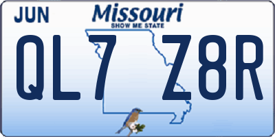 MO license plate QL7Z8R