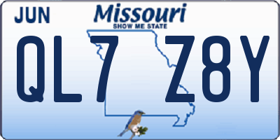 MO license plate QL7Z8Y
