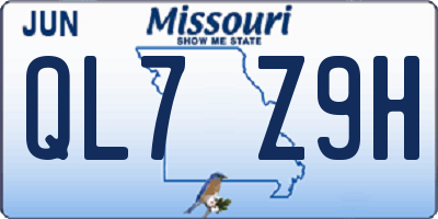MO license plate QL7Z9H