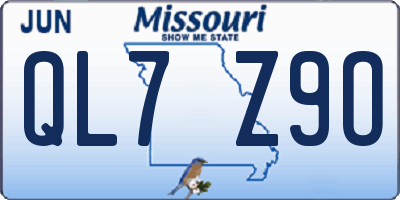 MO license plate QL7Z9O