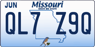 MO license plate QL7Z9Q