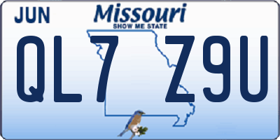 MO license plate QL7Z9U